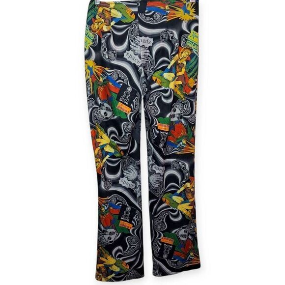 TRIPP NYC Vintage 80s 90s Pinball Space Print Pants size Small RARE - Picture 3 of 8
